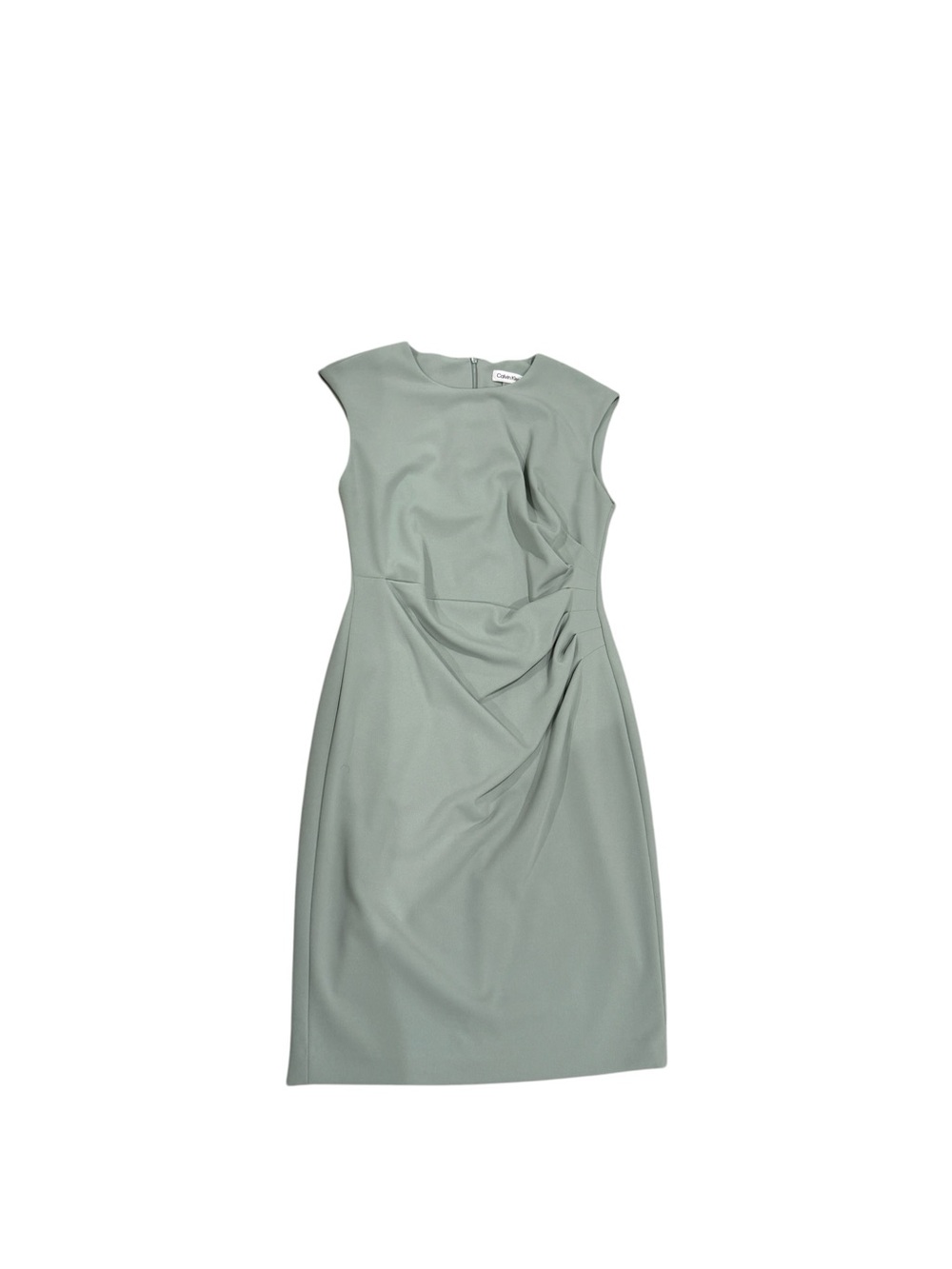 Calvin Klein Sleeveless Sage Green Sheath Cap Sleeve Dress
